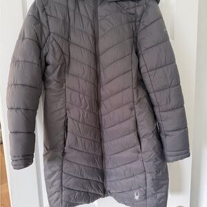 Spyder Women's Charcoal Puffer Coat